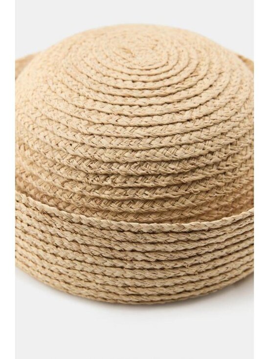 ZARA 100% RAFFIA SKIMMER HAT